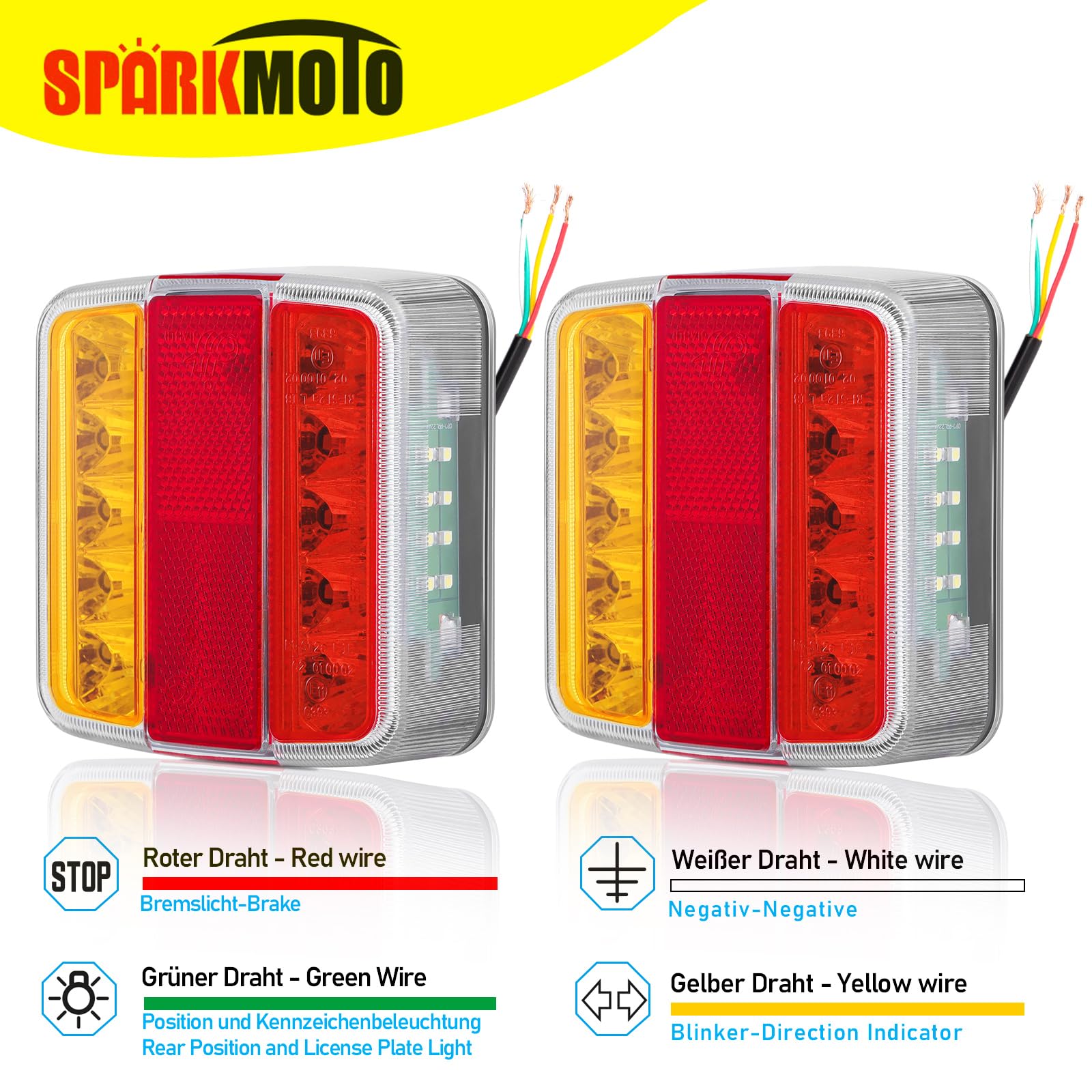 Luces traseras led remolque 12V IP67 homologados ECE EMC tractor agrícola