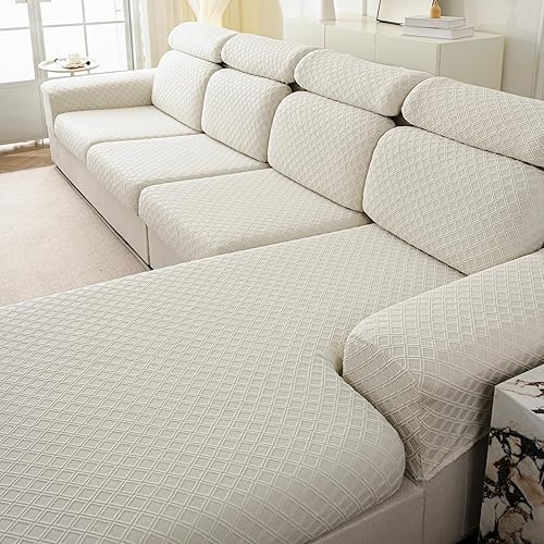 Miniatura 10 de Fundas de sofá para sofá seccional, funda elástica en forma de L, fundas de sofá seccional, lavables con fundas para diván, fundas de sofá para Gris