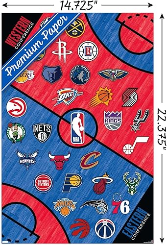 Miniatura 3 de Trends International NBA League - Póster de pared con logotipos 22, 14.725 x 22.375 pulgadas, versión premium sin marco
