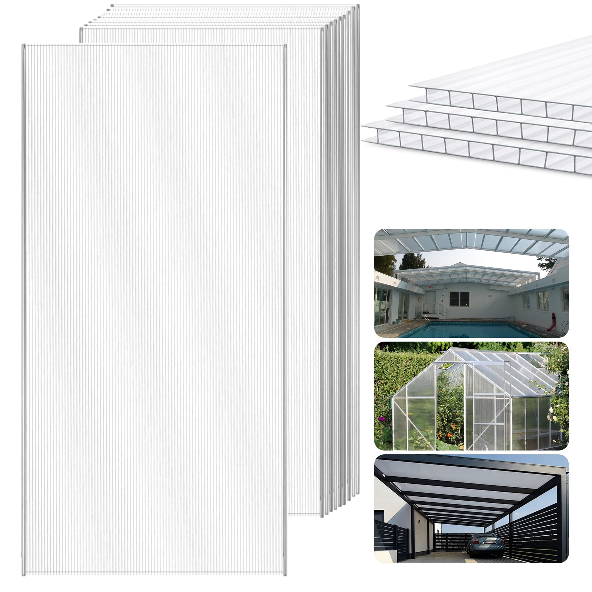 VOYAR 14 Pcs Polycarbonate Greenhouse Panels
