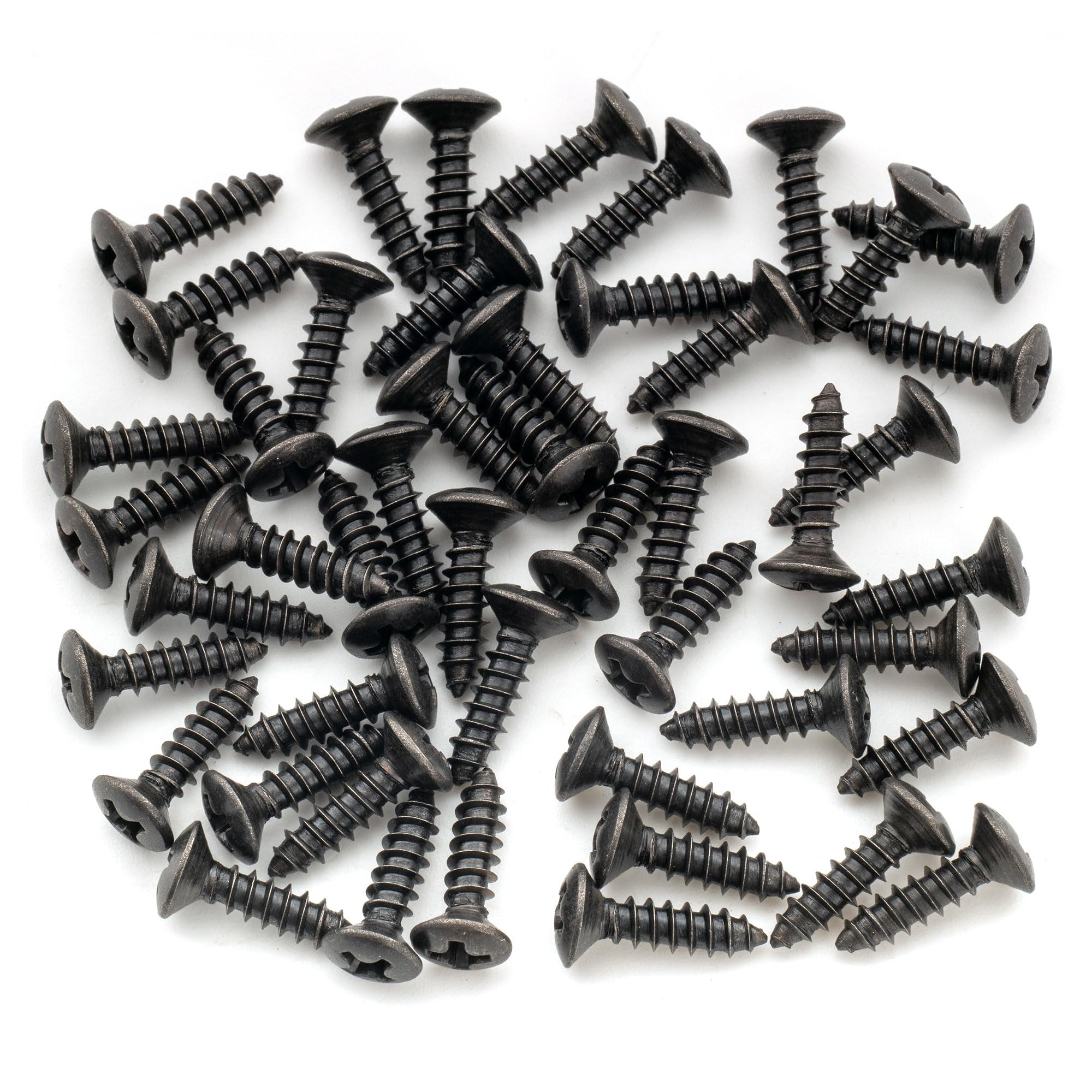 Musiclily Ultra 3x12mm Viti per Battipenna Piastra Controllo Nero 50Pezzi | Acciaio Inossidabile,Testa Svasata, per Chitarra Elettrica Squier Import o Basso