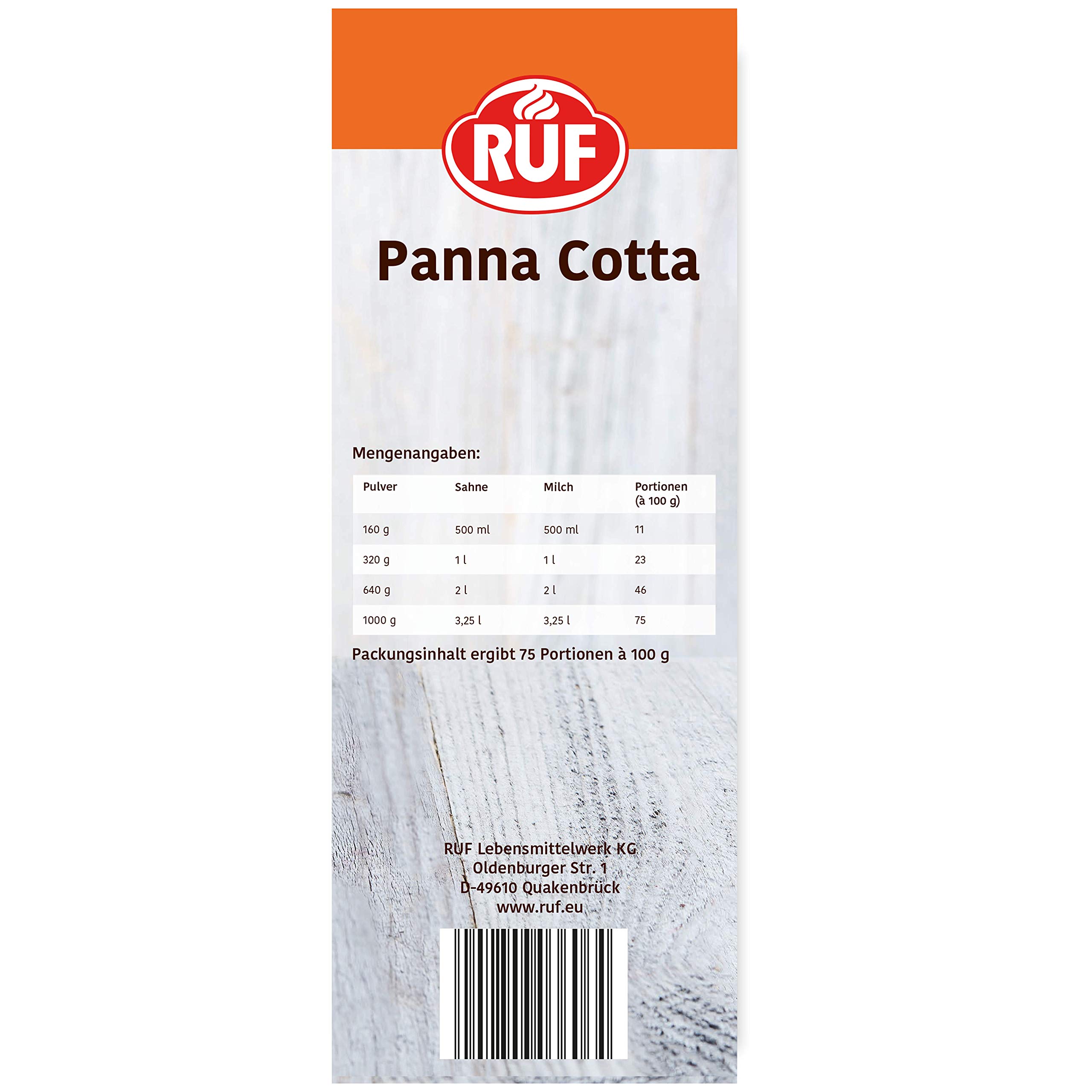 RUF Panna Cotta duże opakowanie bez gotowania, 1 opakowanie (1 x 1000 g)