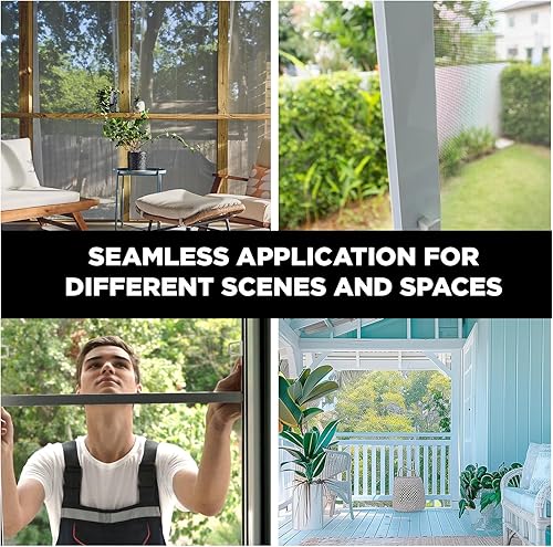 Miniatura 4 de DocaScreen - Mosquitero en rollo de fibra de vidrio, 84 pulgadas x 100 pies, para ventanas, puertas y patios, para proteger y reemplazar, color
