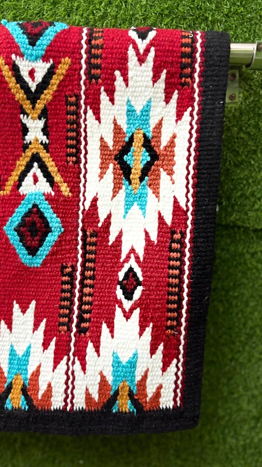 Handmade Western Ranch Saddle Blanket | Genuine New Zealand Wool Pad | Custom Equestrian Gear AM-255