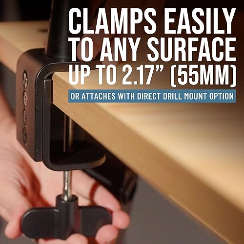 Miniatura 6 de Shure by Gator Soporte de micrófono de escritorio de bajo perfil totalmente ajustable para podcast, transmisión y configuraciones de oficina en casa