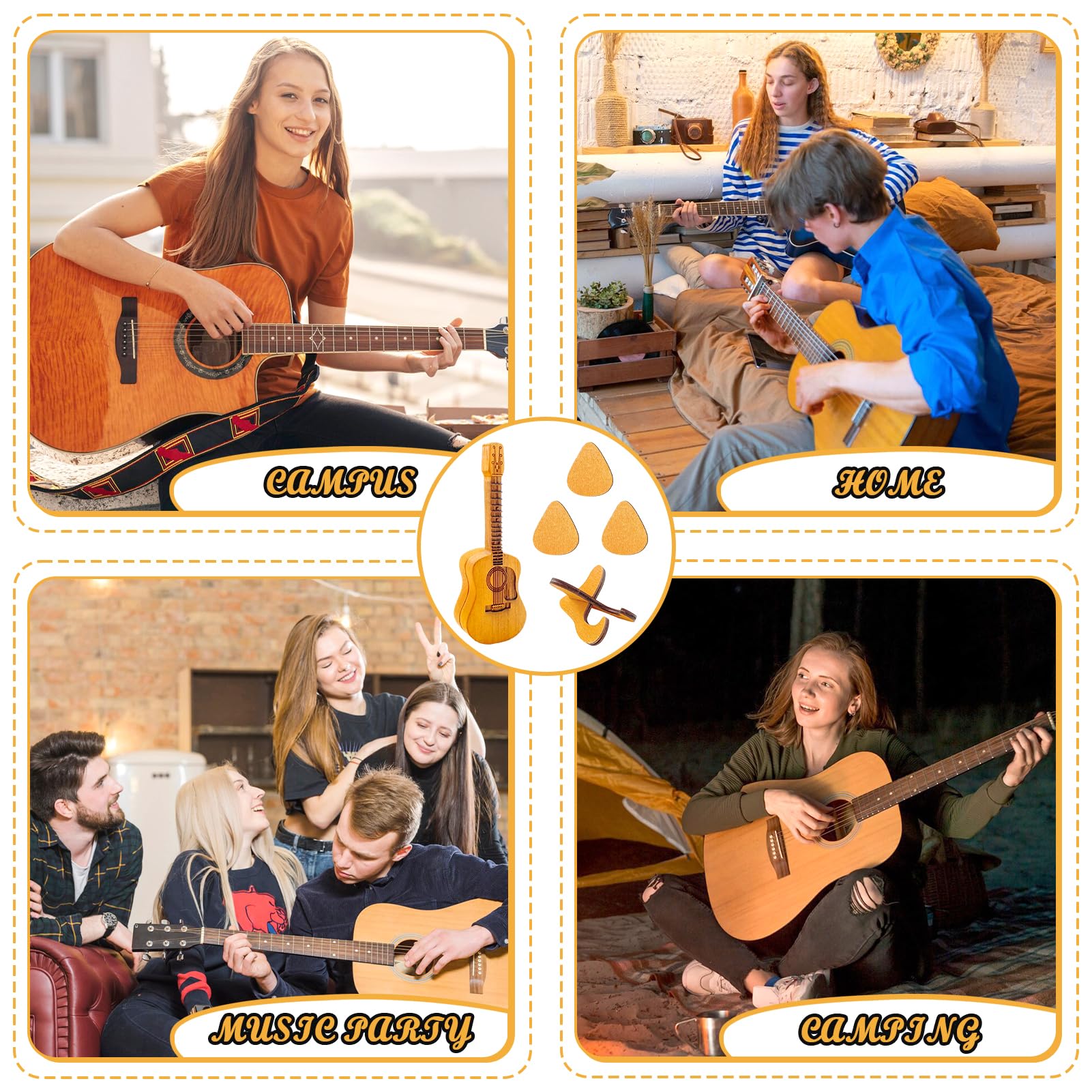 Médiators Guitare Personnalisés Médiators De Guitare Personnalisés - Avec Votre Photo/logo/texte, épaisseur 0.71mm (lot De 6) Accessoire Musicien Cadeau Unique