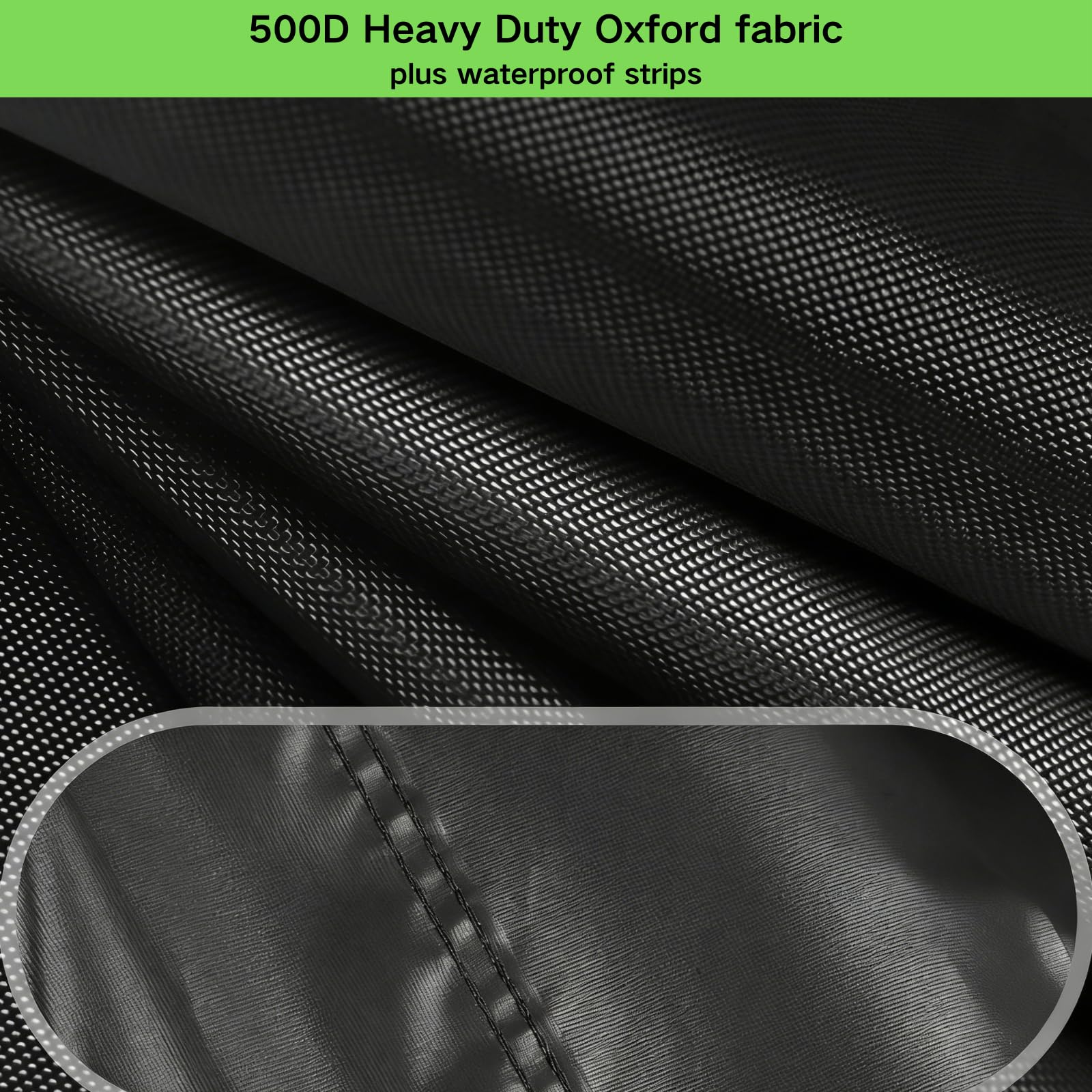 Fire Pit Cover 84 x 84 x 61 cm, Waterproof Windproof Square Fire Pit Cover with Drawstring, 420D Heavy Duty Firepit Covers for Garden Fireplace, Fire Pit Table, Black — view 4
