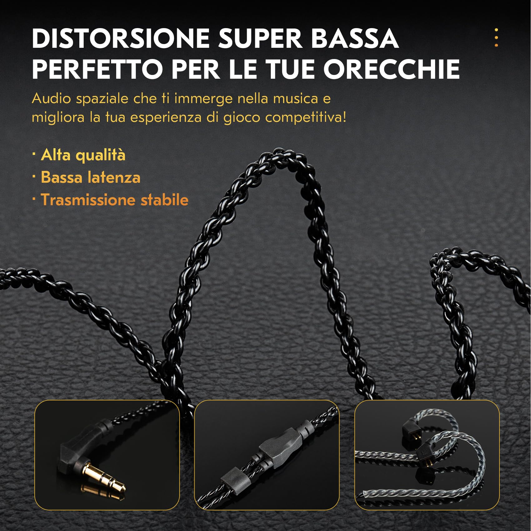 Yinyoo CCZ Sonata DC03 HiFi In Ear Monitor Auricolari, 10mm Magnete Driver Dinamico Cuffie Sportive IEM da Gioco ad Alta Fedeltà Auricolari con Cavo a 2Pin per Regalo PC Audiofilo (con microfono)