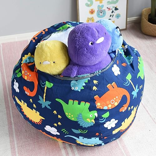 Miniatura 3 de YuppieLife Funda para puf de almacenamiento de animales para niños, extra grande, organizador de juguetes, asa de transporte, disponible para niños