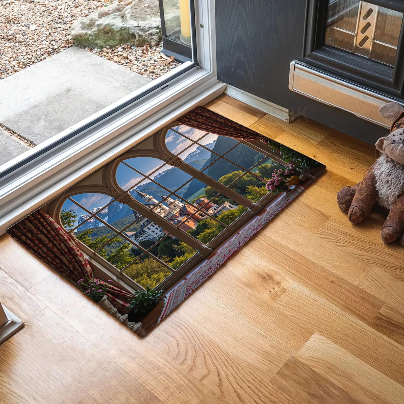 Tapis de bienvenue antidérapant intérieur extérieur 50x80 cm idéal pour une décoration de Noël