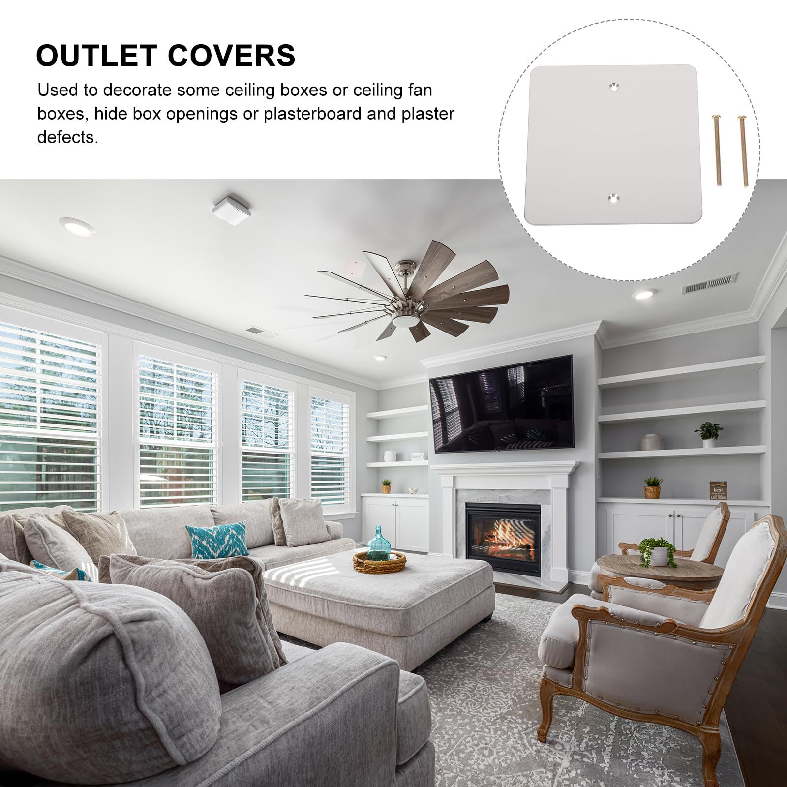 WOONEKY Boite Electrique Lot de 2 Pièces en Acier Inoxydable Argenté Cache Facile à Installer Plaque Murale de Recouvrement et Ignifuge pour Remplacement Domestique