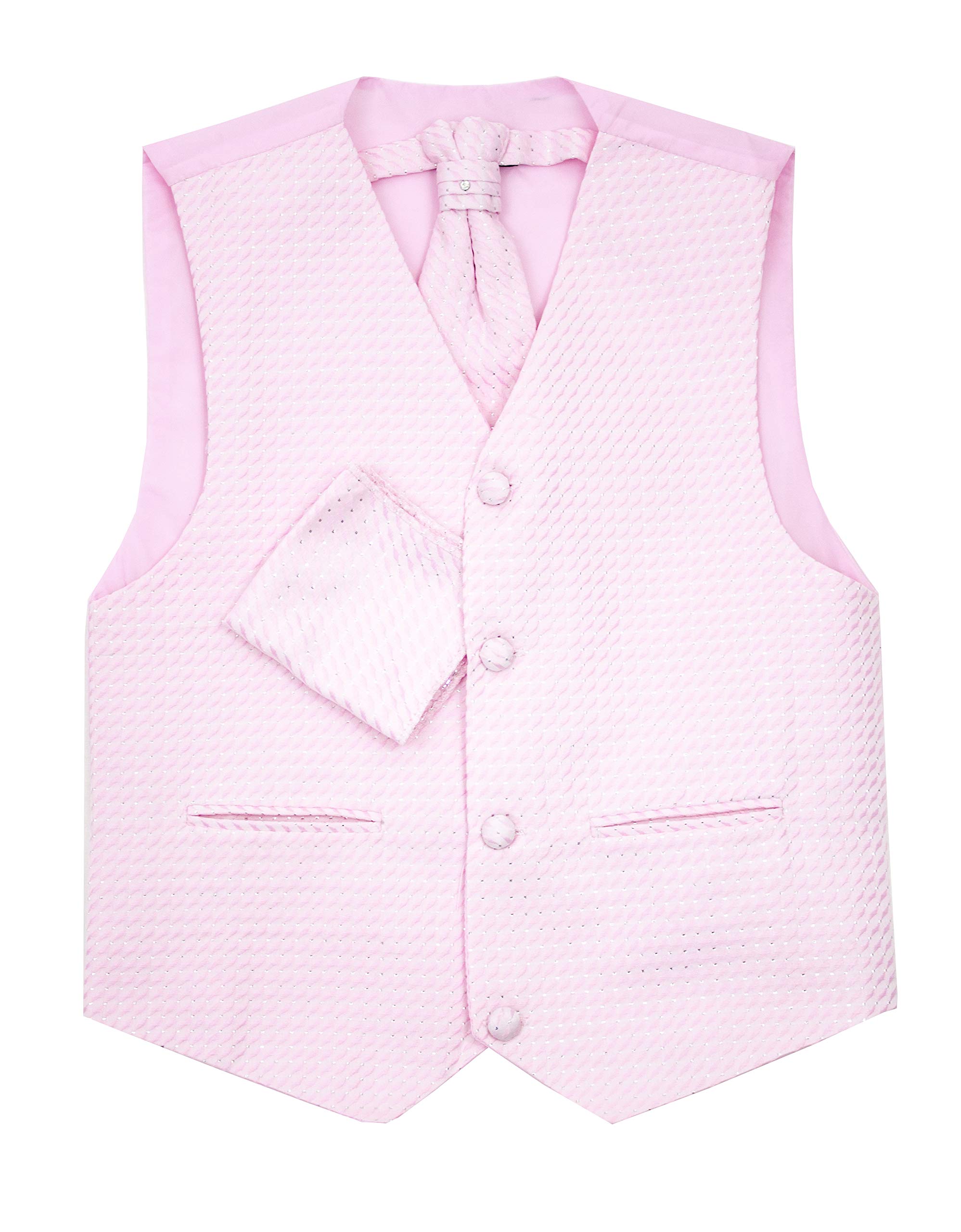 Vivaki Boys Pink Diamond Waistcoat Set In (4/5 Years)