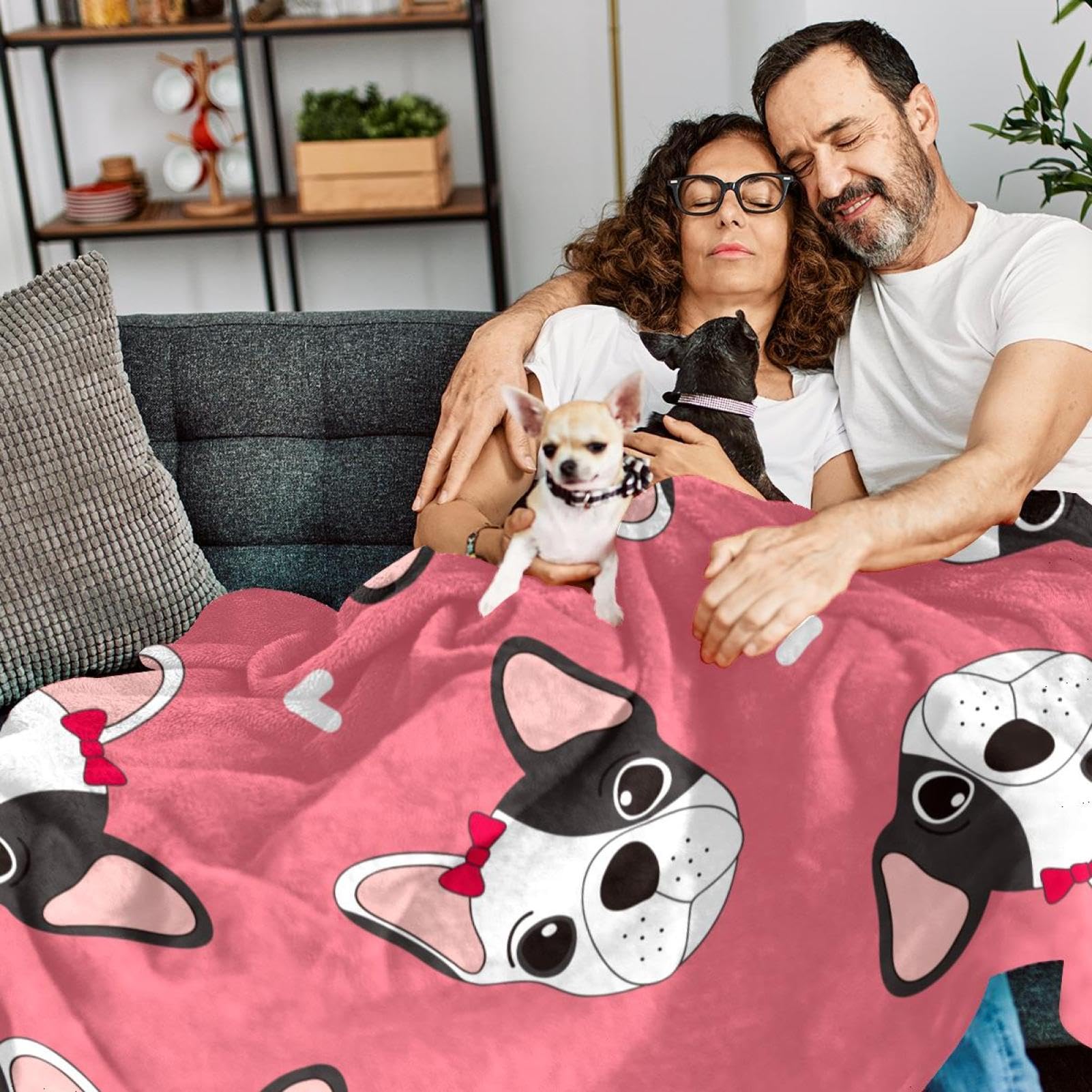 Couverture Polaire Chien Couverture Microfibre Chaude Et Douce Jeté De Canapé Couverture 150×200cm