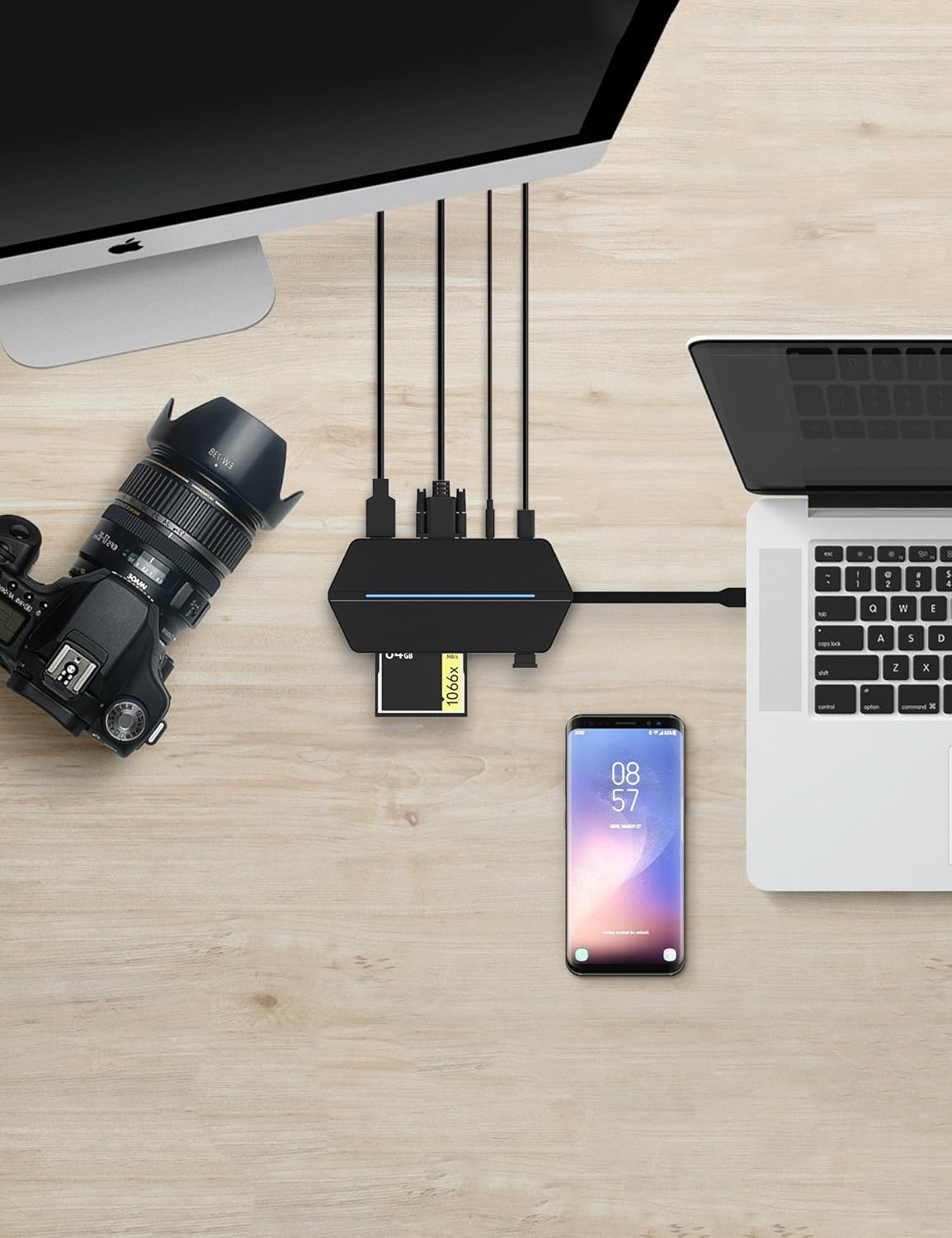 USB 3.1 Type C Hub for MacBook, with USB PD (Power Delivery) for Quick Charging, 4K HDMI (60Hz), VGA Output and Memory Card Readers