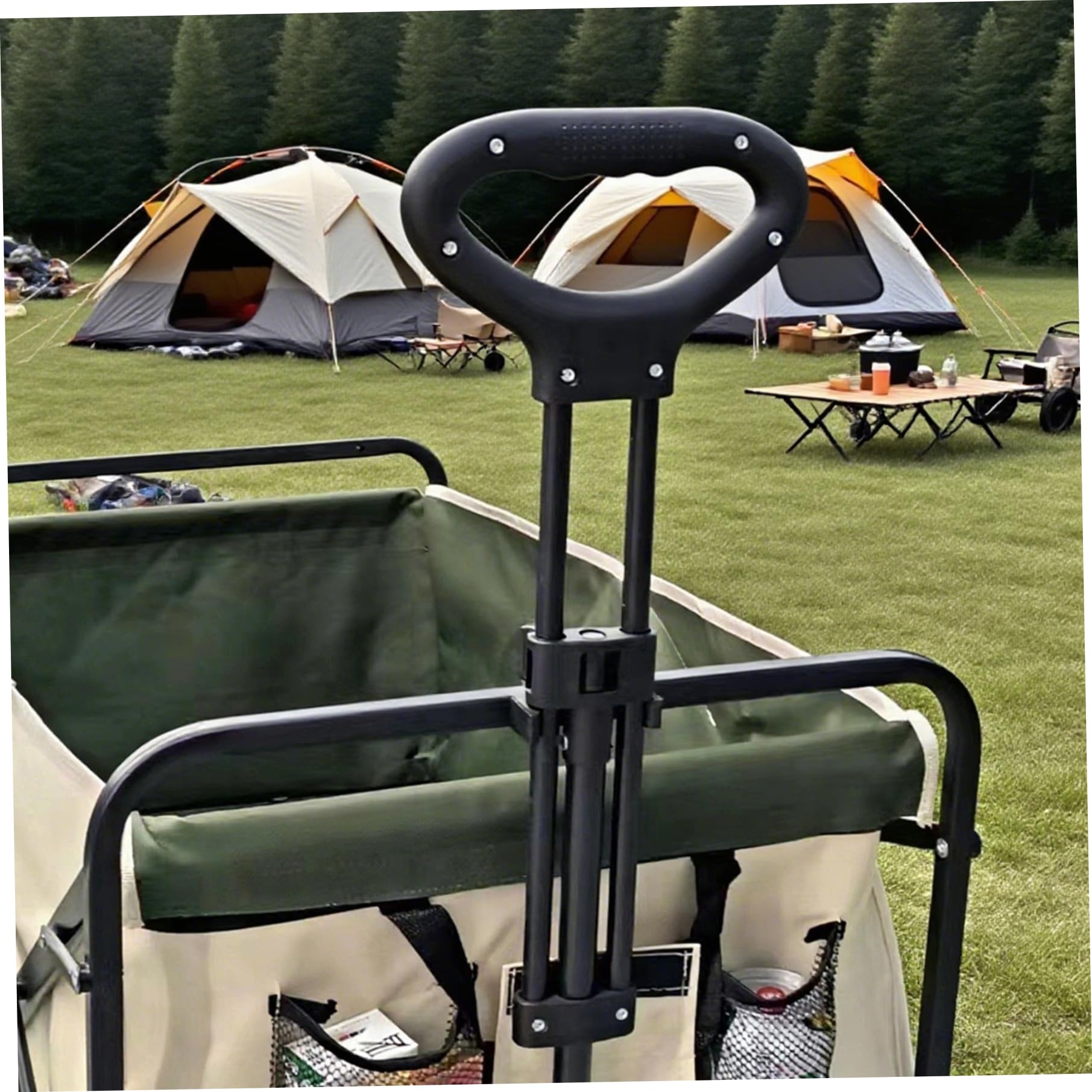Poignée de Chariot d'extension de Remplacement poignée Chariot Robuste poignées Traction Rechange Fixation poussée pour Poussette pour l'extérieur Le Camping et Le