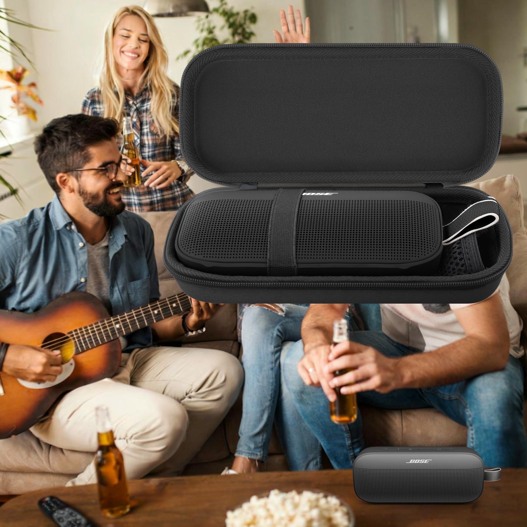 Aenllosi per Bose SoundLink Flex Altoparlante Bluetooth Portatile 2ª Generazione Custodia Rigida Protettiva da Viaggio, Solo Custodia, Nero