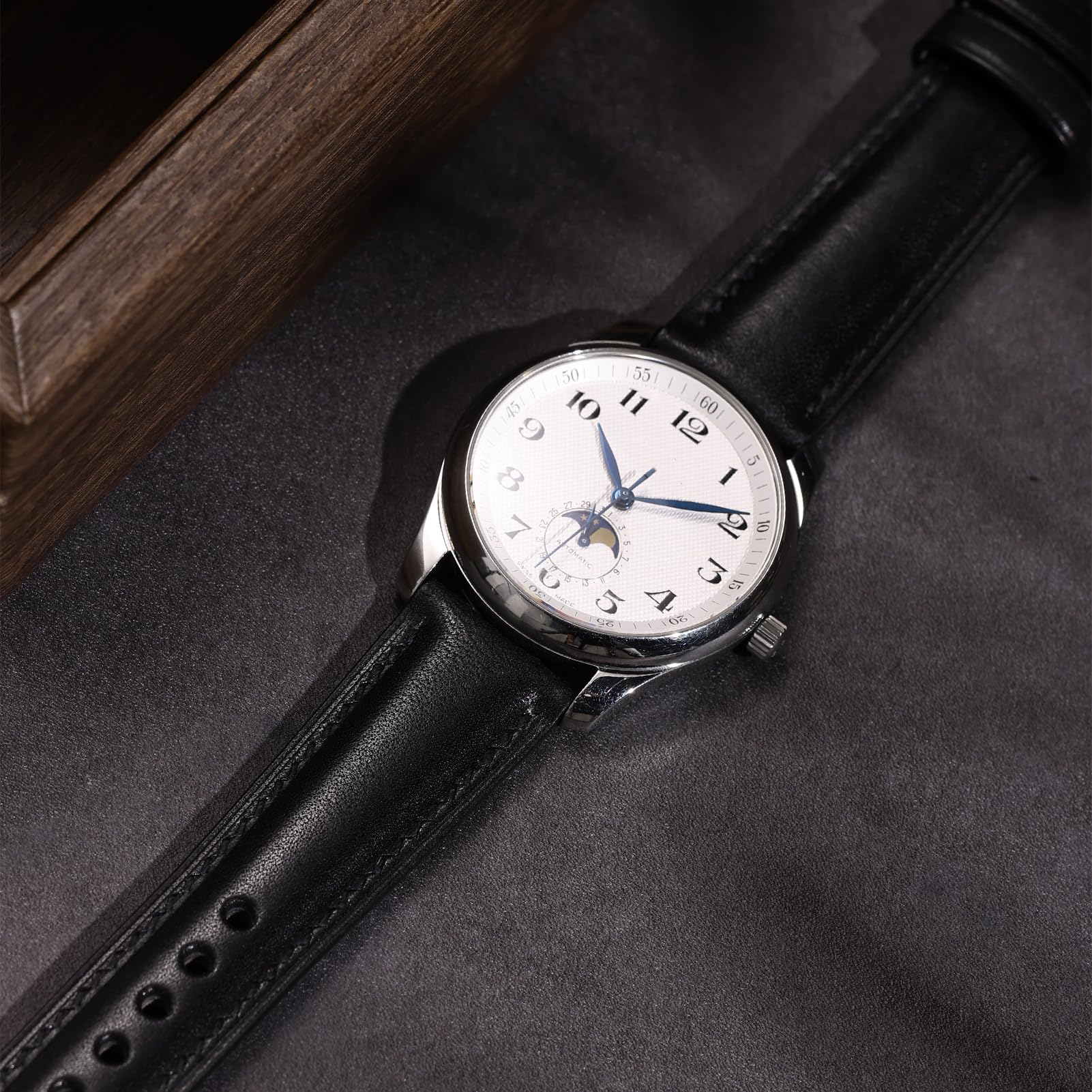 REZERO Bracelets en Cuir de Toscane pour Montres, Cordon Artisanaux à Détache Rapide, Sangle de Montre en Cuir Pleine Fleur Tanné Végétal, Remplacement pour Homme 19mm 20mm 21mm 22mm 24mm