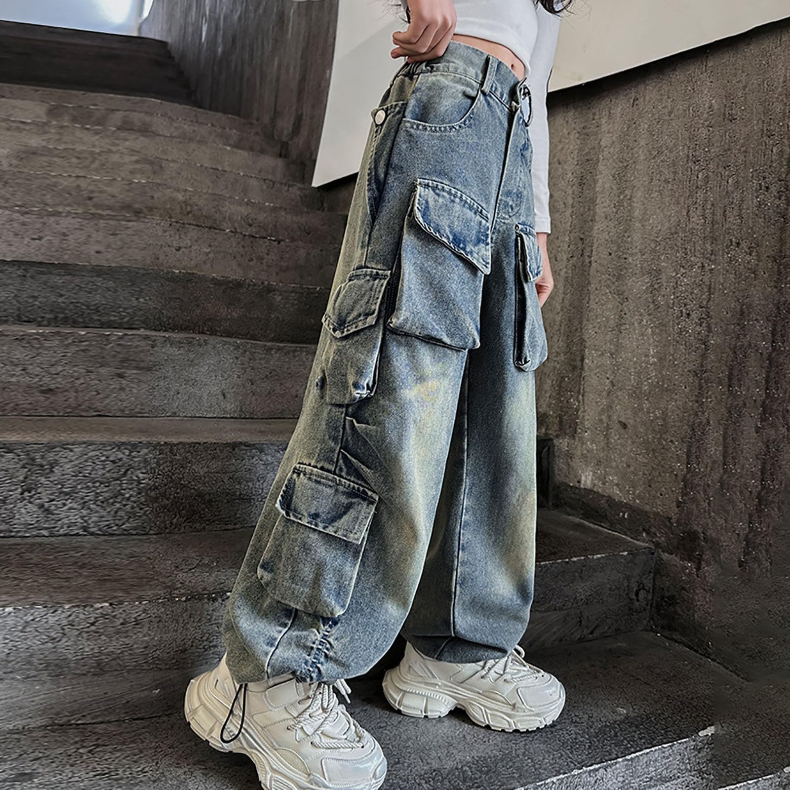 Genérico Pantalones niña Joggers algodón orgánico Suave ecológico Transpirable para Diario Juego Colegio cómodo elástico tierno Moda Infantil A47