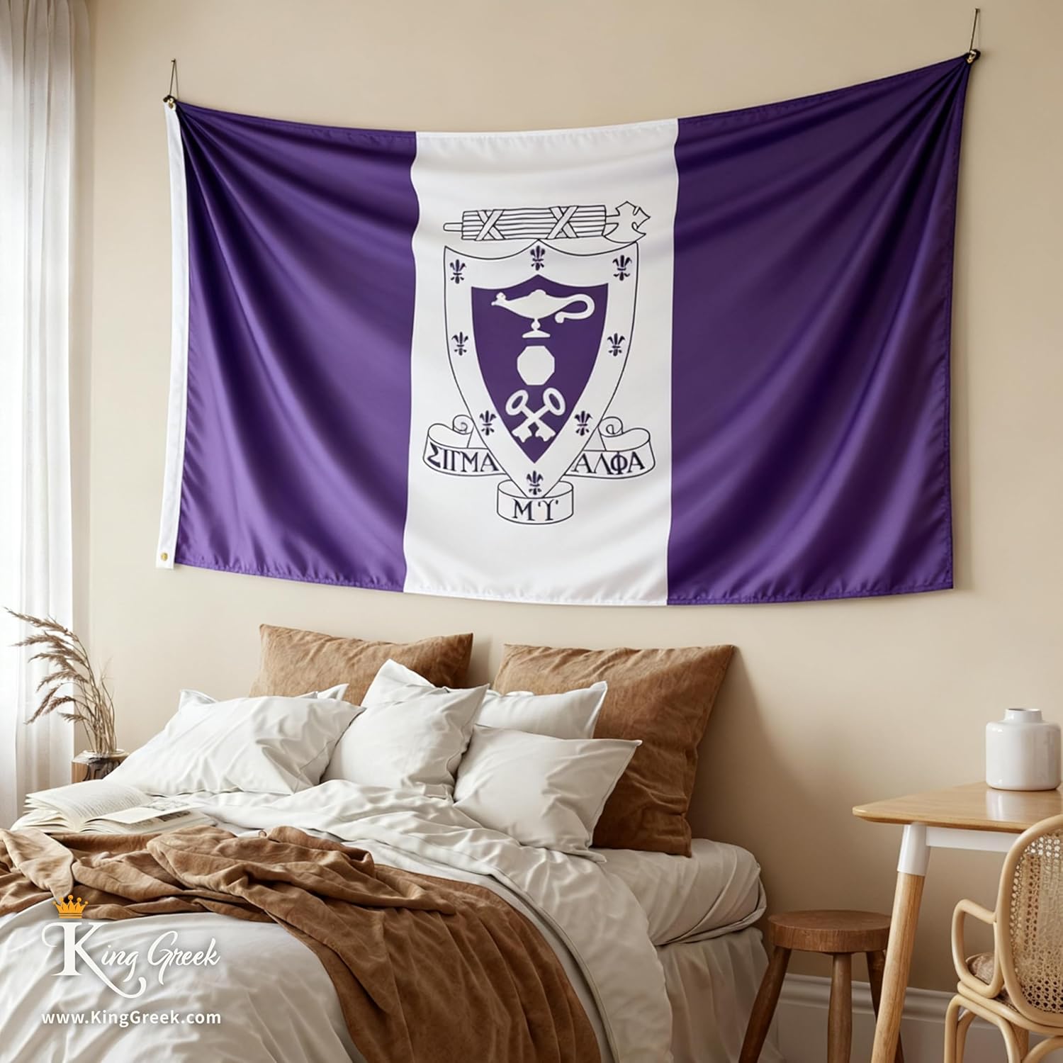 Sigma Alpha Mu Flag Official Fraternity,Brass Grommets & Double Stitch,Polyester Banner Wall Decor for Outdoor Indoor Decoration,3x5 Feet