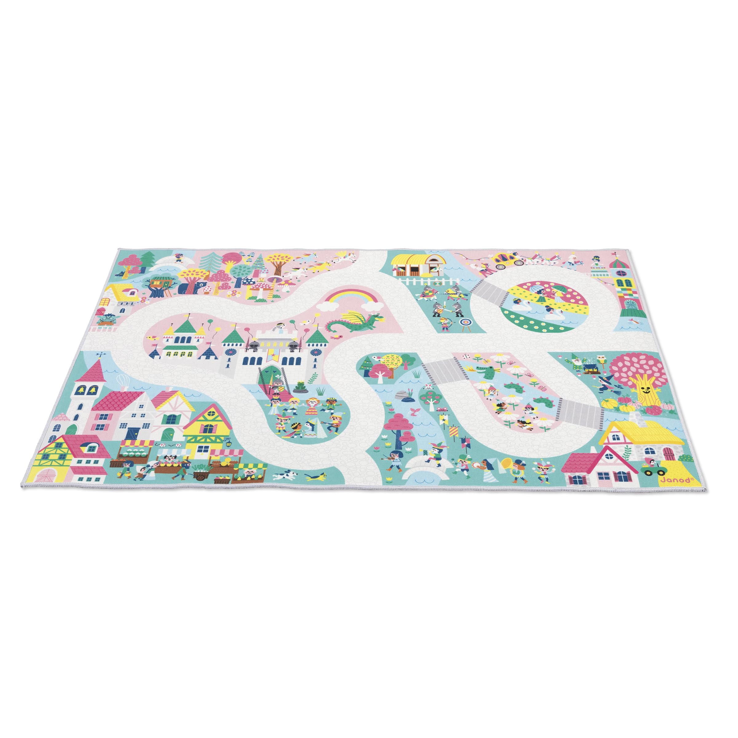 Janod, Tapis Voiture Enfant, Thème Royaume Enchanté, Doux & Anti-dérapant, Motif Fantaisie - Image 4