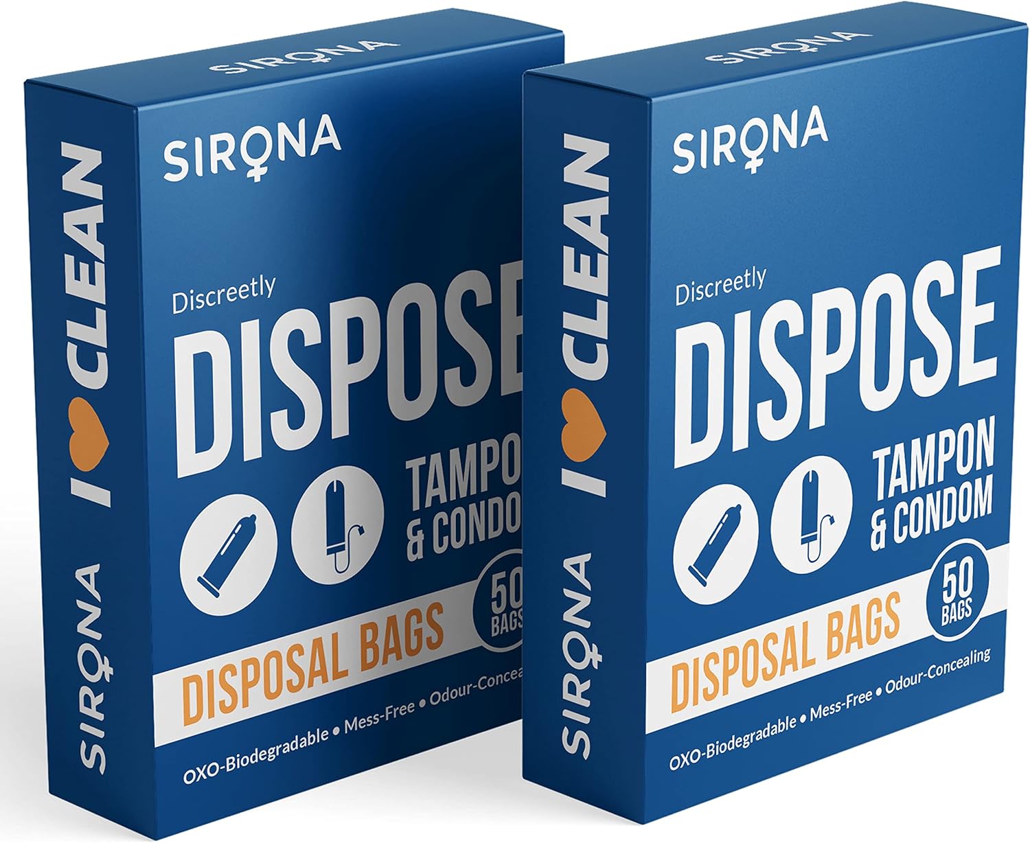 Sirona Condom and Tampon Disposal Bags 100 Bags Discreet Disposal of Feminine Hygiene
