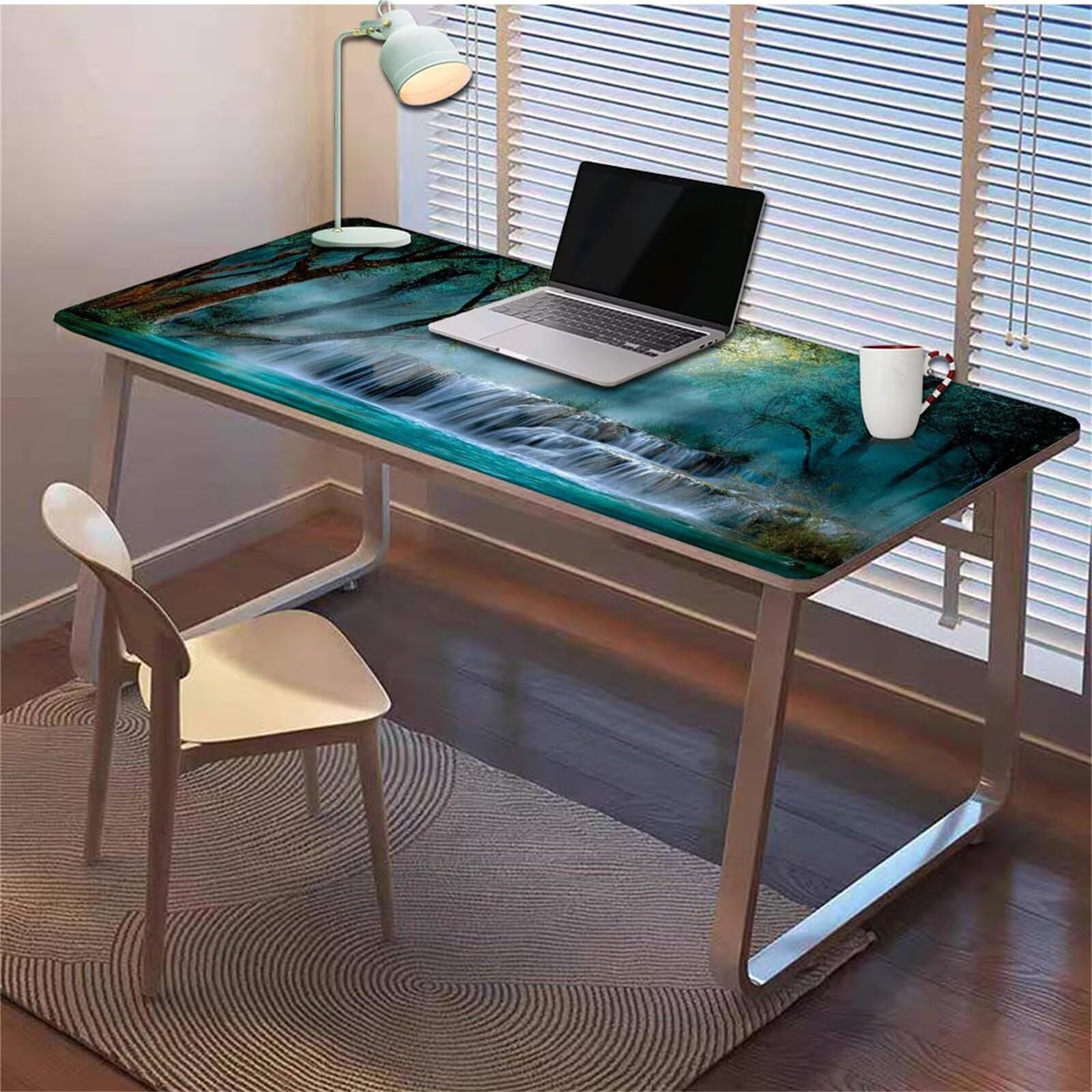 Gamingowa podkładka pod mysz 1200 x 600 x 3 mm, XXL, wodoszczelna, odporna na ścieranie, z przyszytymi krawędziami, podkładka na biurko, poprawia prędkość i precyzję pod laptopa, komputer, wzór upadku