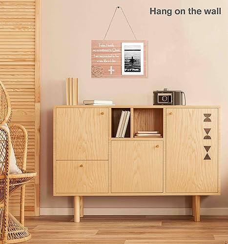 Miniatura 7 de Marco de fotos para bautizo, regalo de bautismo para adultos, regalo de bautismo para adolescentes, hoy testifico mi compromiso con Cristo, soy