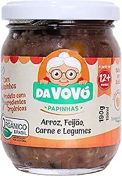 Da Vovó, Papinha infantil, Linha+12, Orgânica, Sabor Arroz, Feijão, Carne e Legumes, 200ml