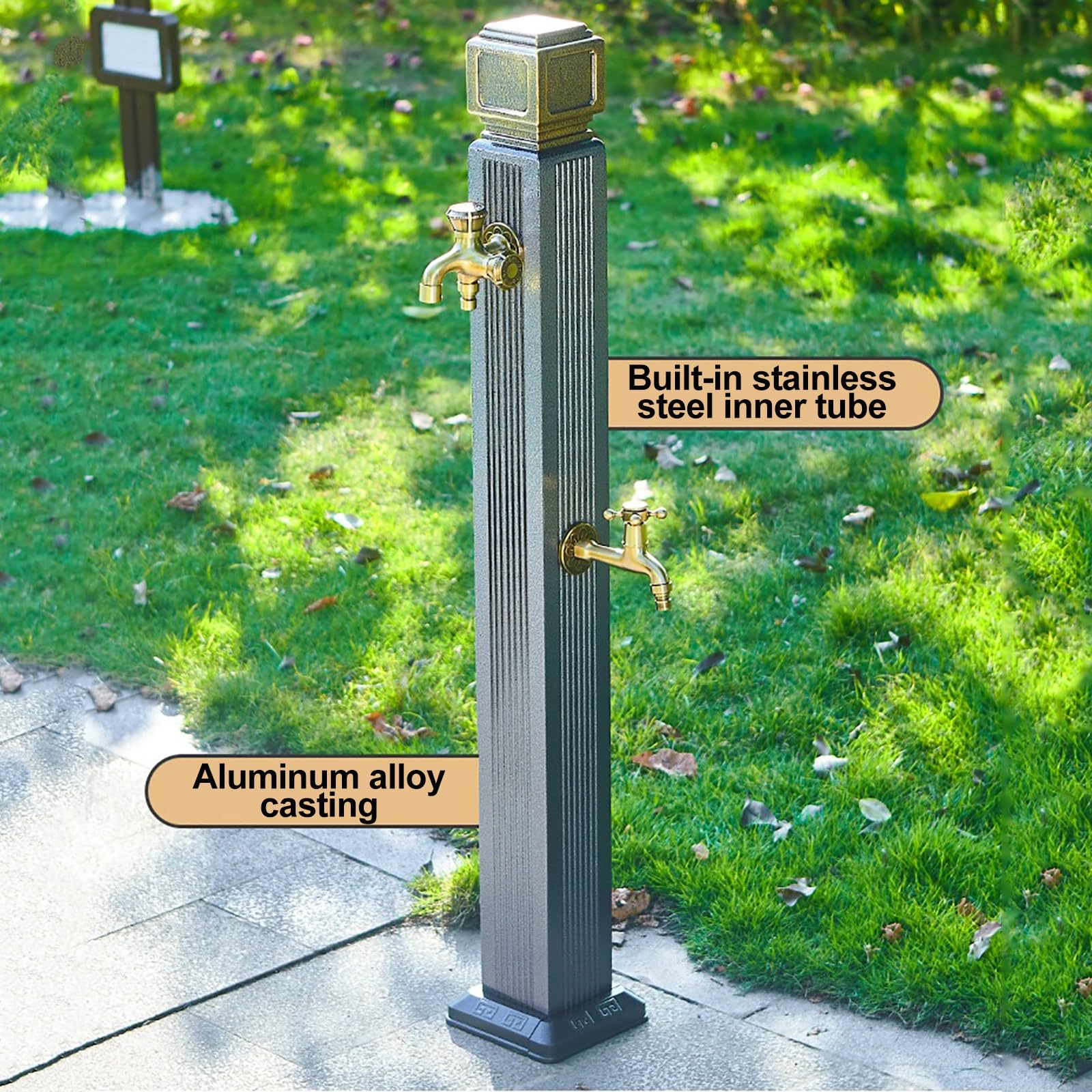 Flexible Schlauchstütze für Gartenwasserhahn, Frostsicheres Design, Bodenarmatur für effizientes Wassermanagement, ideal für den Außenbereich