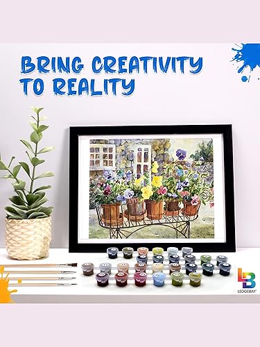 Miniatura 8 de Ledgebay Pintura por números, para adultos, de principiantes a avanzados, divertidos proyectos de arte y manualidades, Pensamientos, ritas, 16 x 20