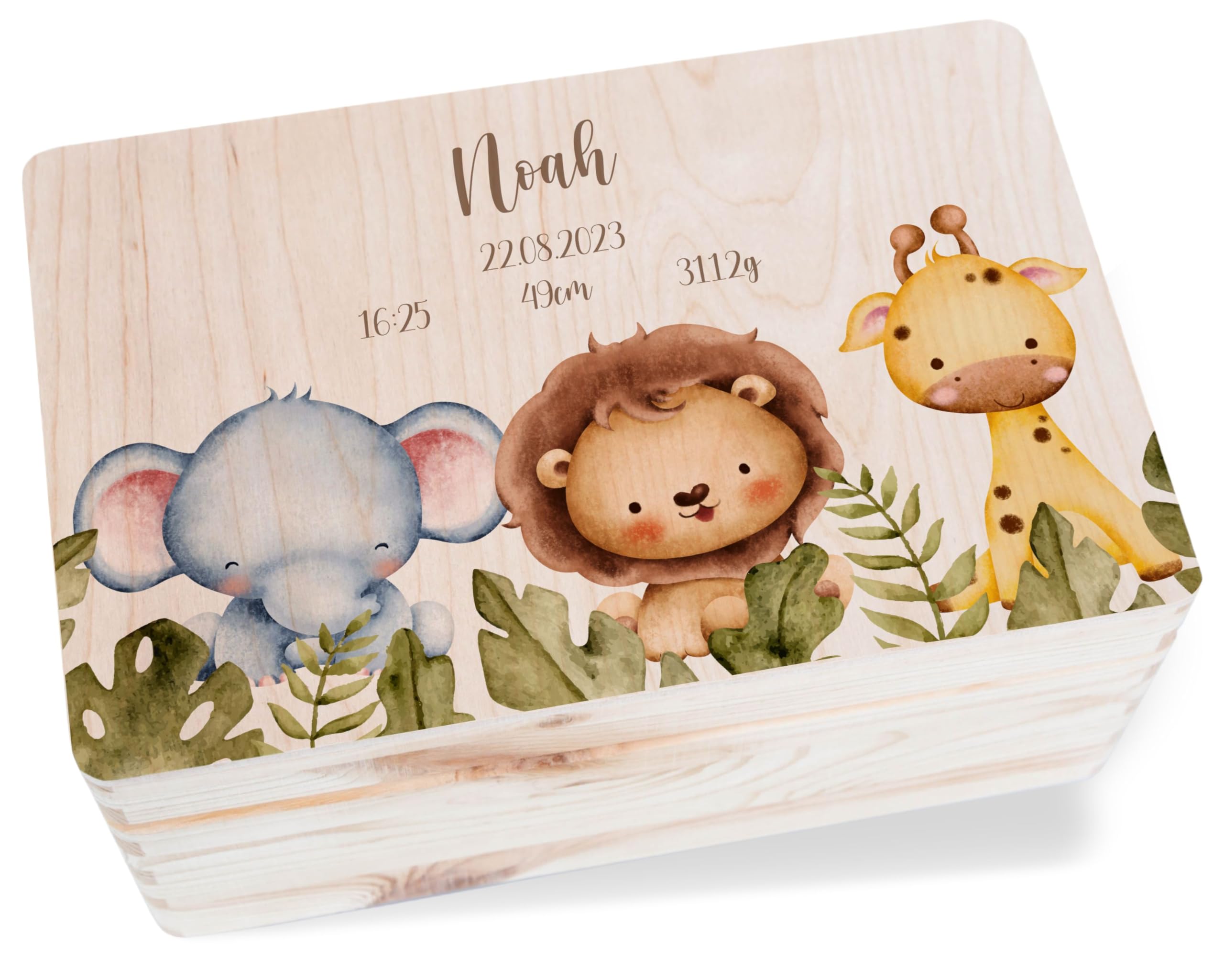 Mepal Brotdose Für Kinder – Safaritiere Mit Elefant, Giraffe & Löwe, Personalisierbar, 750 Ml, Bento-Einsatz, Snackgabel, Blau