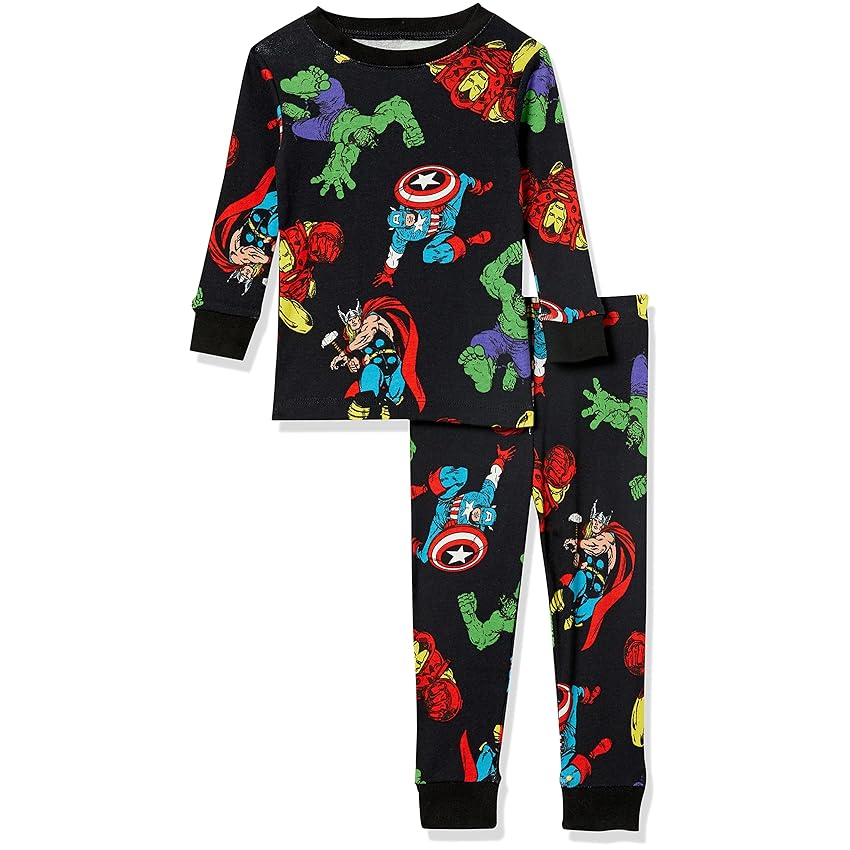 Amazon Essentials Marvel Pigiama Aderente, 2 Pezzi Bambini e Ragazzi, Marvel Avengers - Baby And Kids, 5 anni