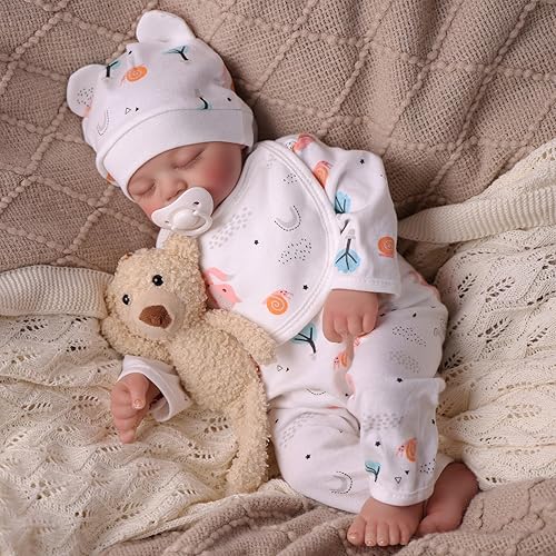 Miniatura 7 de BABESIDE Muñecas de bebé recién nacidas realistas de 17 pulgadas con cuerpo suave y accesorios posables, regalo para niños a partir de 3 años, juego