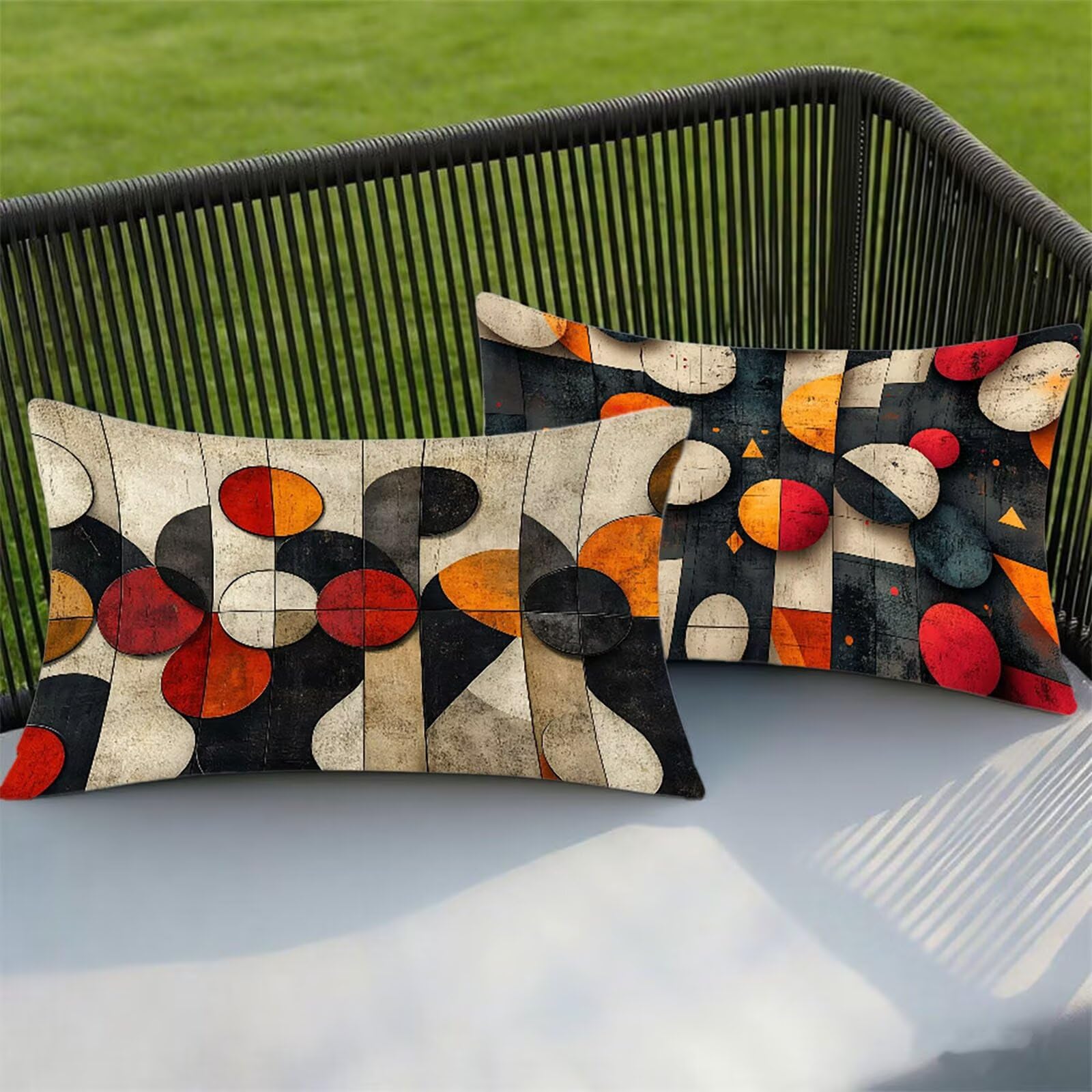 Federe Cuscino 60x80 Set di 2, Geometria Federe Cuscini Divano Velluto Morbido, Rettangolari Copricuscini 60x80cm Con Cerniera Invisibile, Copricuscino per Camera Casa Decorazioni, Astratto 3-6685