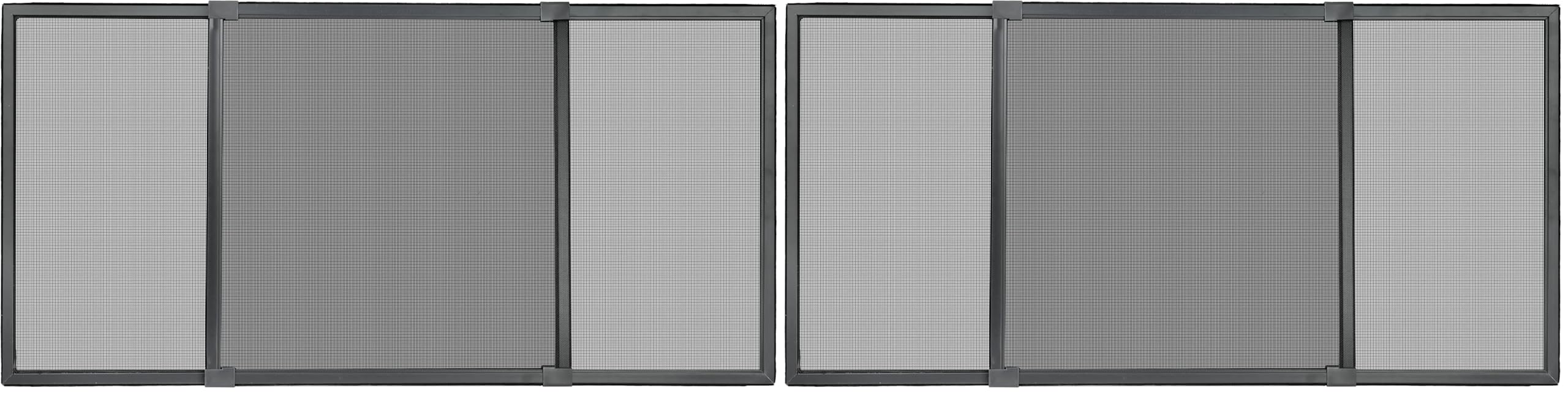 Schellenberg 50811 Moustiquaire fenetre coulissante Insectstop Slide, avec cadre en aluminium ajustable extensible, max. 142 x 50 cm, anthracite (Lot de 2)