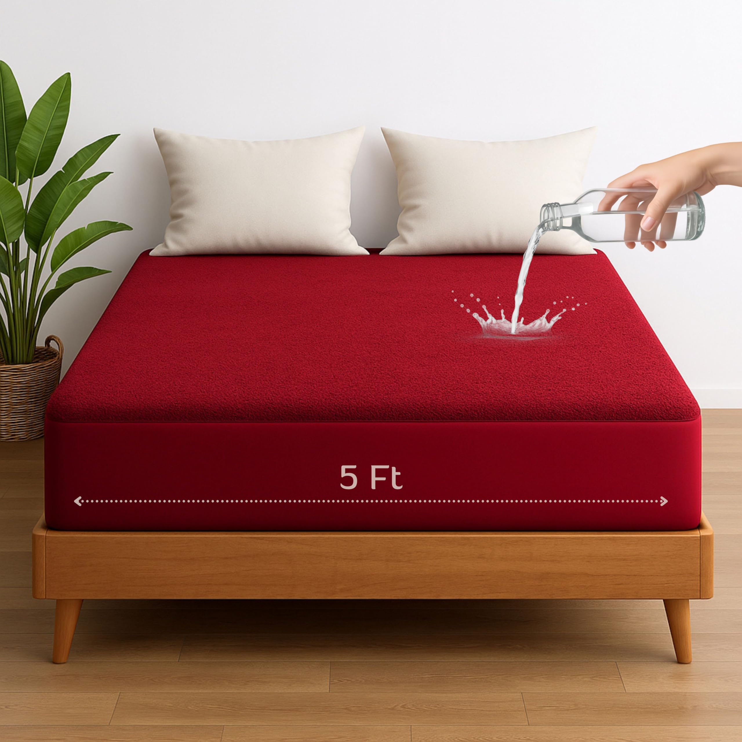 Vastrora 100% Waterproof Mattress Protector Queen Size 5x6.5 Ft | 60x78 in