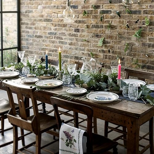 Miniatura 6 de Portmeirion Botanic Garden - Juego de 8 vasos mixtos de 15 onzas, cristalería de bola baja y alta, diseño surtido, esmalte resistente a las