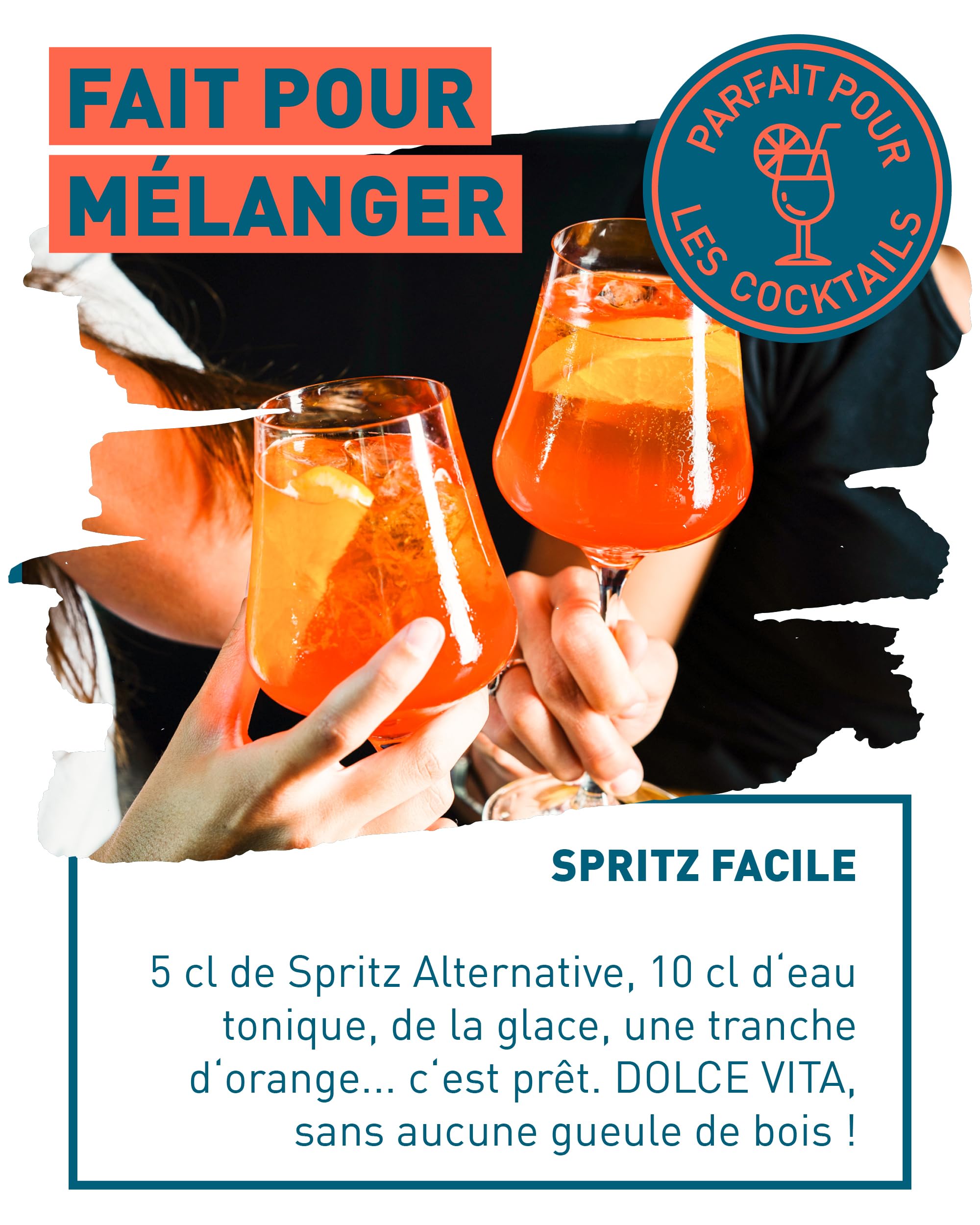 REBELS 0.0% Dolce Spritz Sans Alcool | Distillé deux fois pour un arôme intense | Goût primé | Végan | Botaniques naturels | À mixer pour un cocktail sans alcool | Boisson sans alcool 500ml