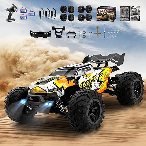 Autos RC sin escobillas para adultos y niños, camión RC rápido máximo de 75 KPH, auto de control remoto 4WD todo terreno con 60 minutos de tiempo de