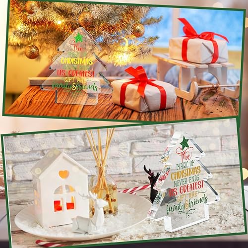 Miniatura 6 de Wenqik Decoración de amigos para árbol de Navidad, decoración de mesa de árbol de Navidad, adornos de Navidad, regalo de Navidad, decoración de mesa