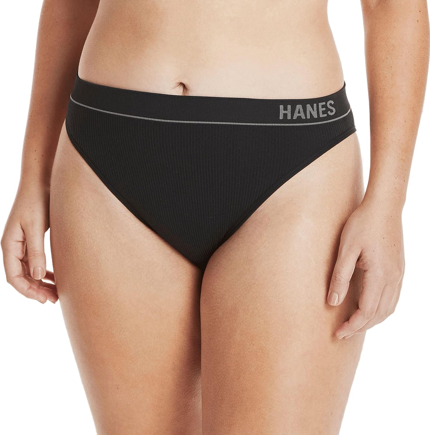 Hanes womens Originals Seamless Rib Hi-rise Cheeky Panties Pack, Assorted Colors, 6-packBriefs - Image 2