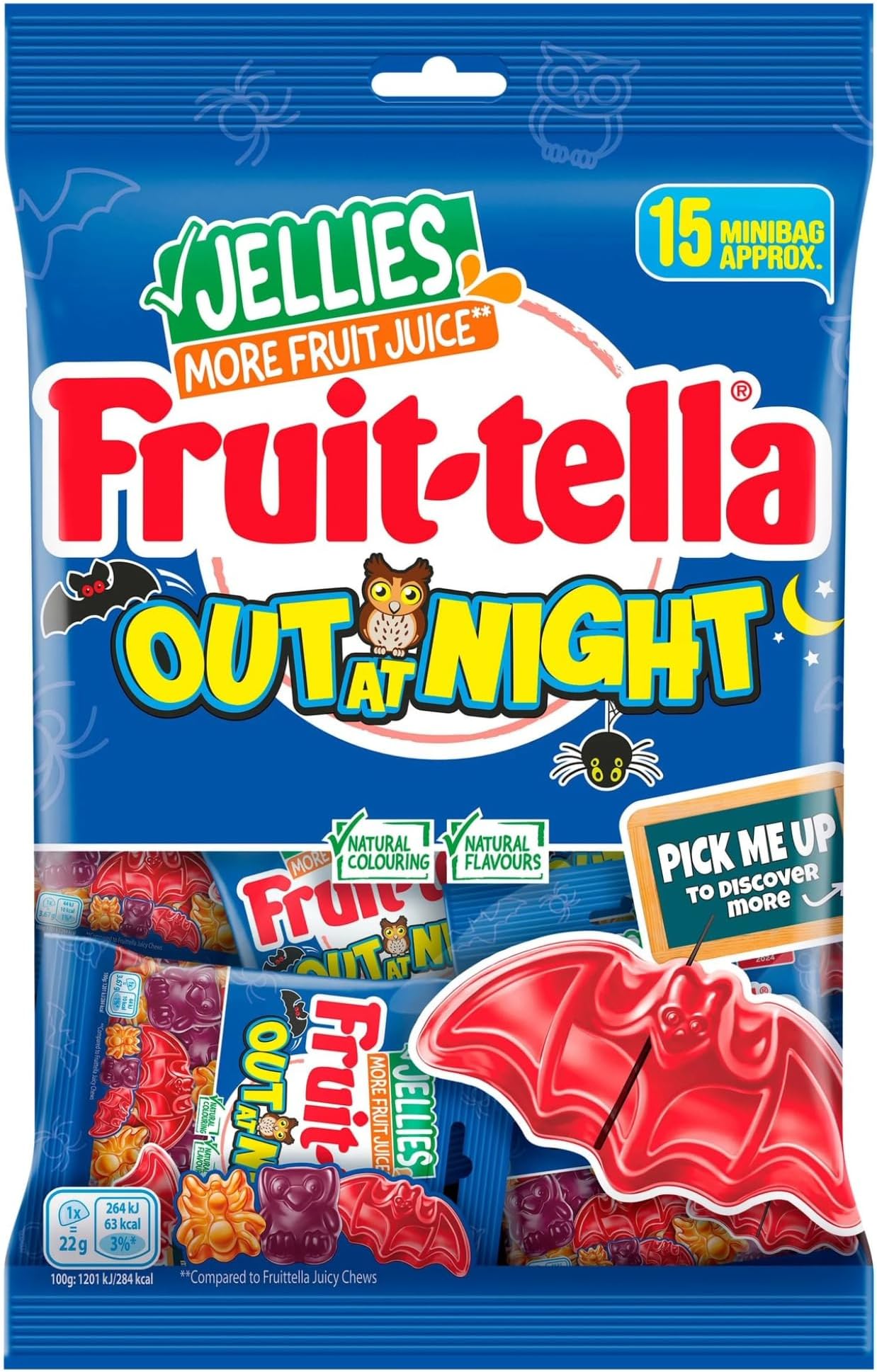 Fruittella Out At Night Blackberry, Orange & Apple Flavoured Jelly Sweets - 15 x 22 g Bags