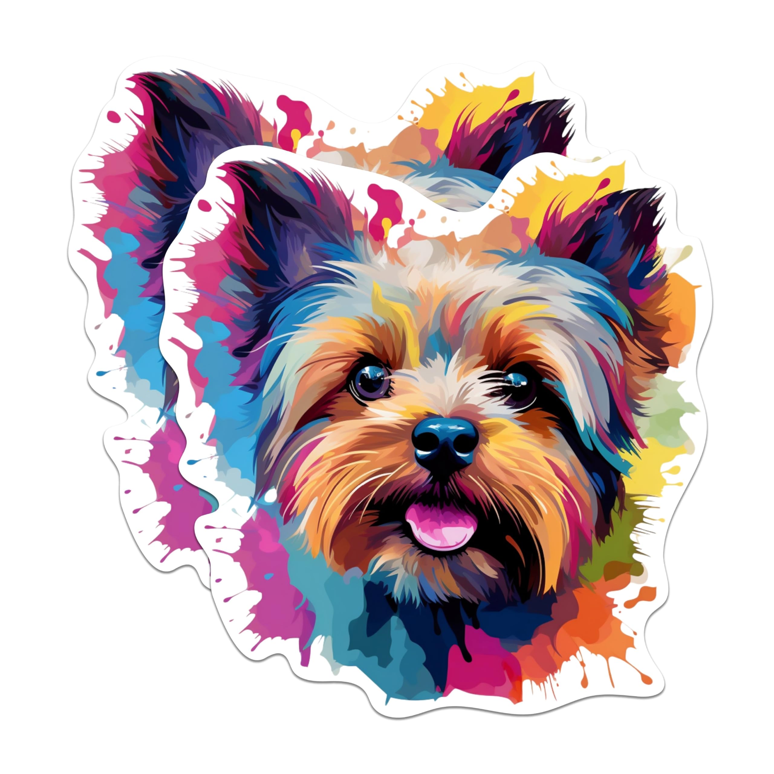 (2 Pack) Yorkshire Terrier Dog Breed Stickers - 5 Inches On Longest Side - Choose from Over 100 Dog Breeds - for Cars, Trucks, Skateboards, Laptops - Made in USA - BMCS1983