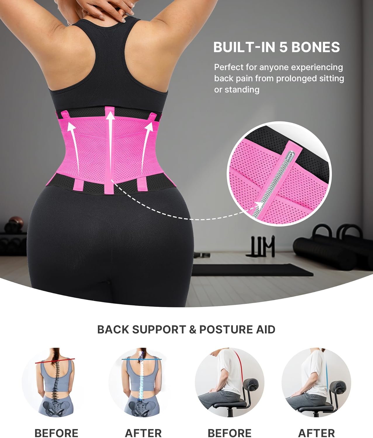 SHAPELLX Waist Trainer for Women Waist Cincher Corset Shapewear Body Shaper Tummy Control Stomach Belt Postpartum Band - Image 3