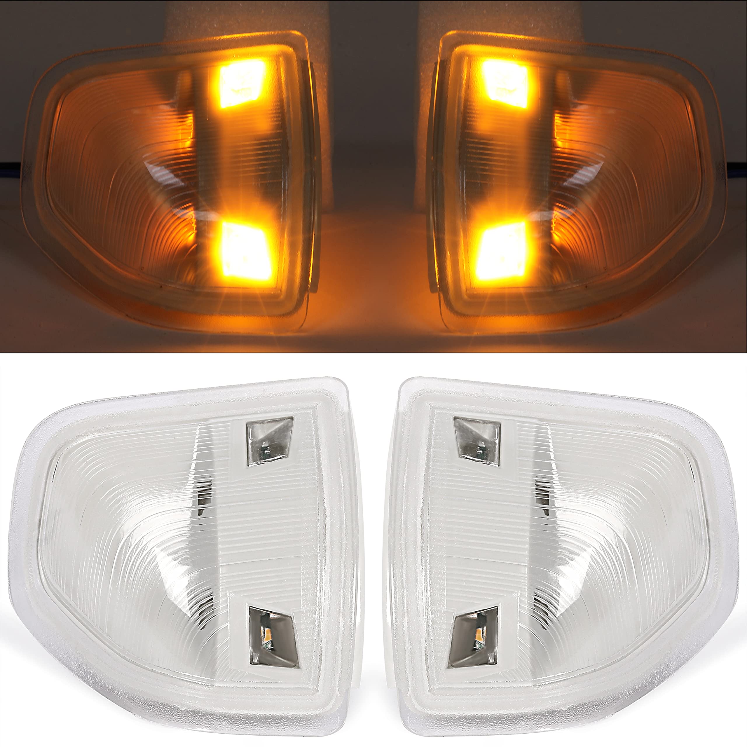 Kojem Signal Lights Mirror Turn Tow Lights Compatible with 2010-2021 Dodge Ram 1500 2500 3500 4500 5500 Replacement for 68302828AA 68302829AA (Clear Lens)