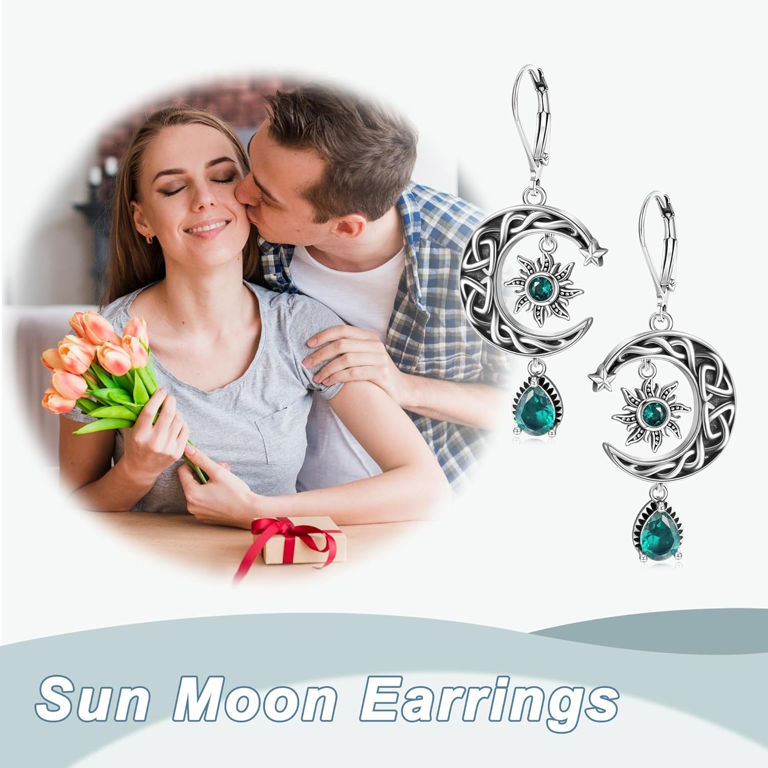 Gothic Skull/Bat/Skeleton/Anatomical Heart/Black Rose Earrings for Women Dangle Goth Jewelry Valentines Halloween Christmas Gifts for Women Men - Image 6