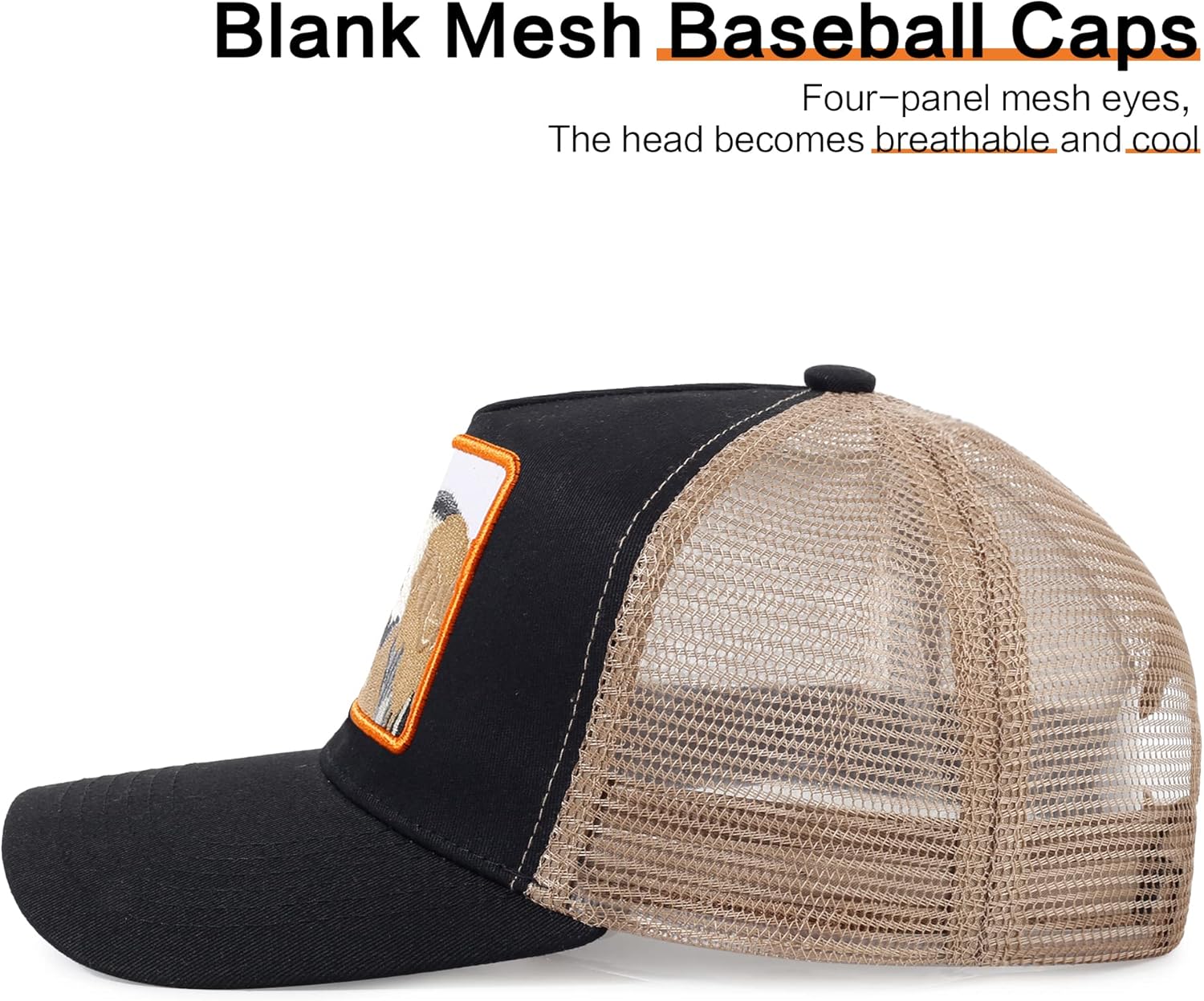 Trucker Hat Men Animal Snapback Hats Adjustable Embroidered Baseball Cap Mesh Breathable Square Patch Women Caps - Image 4