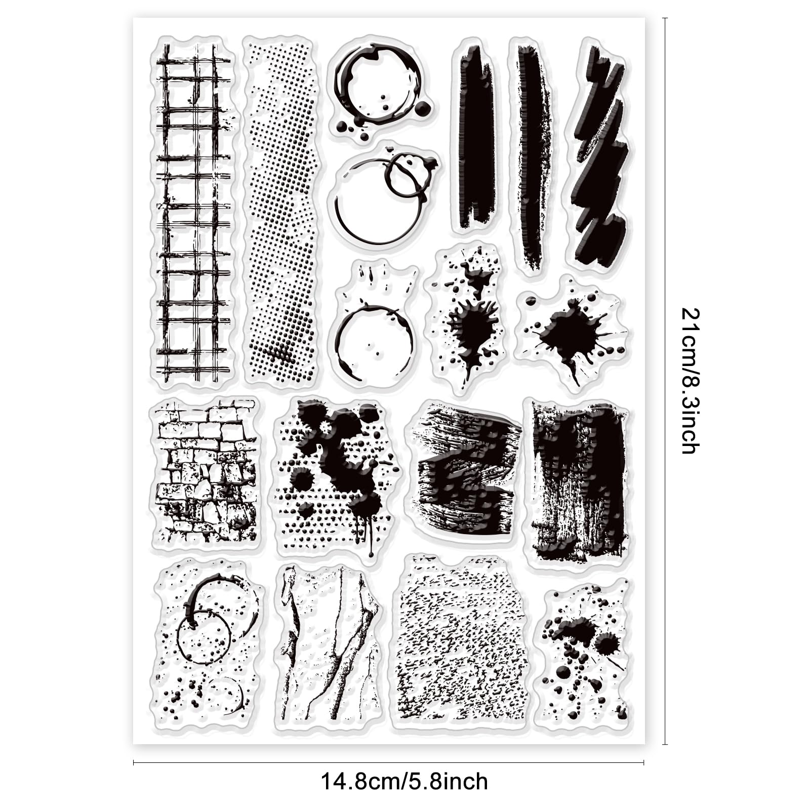 GLOBLELAND Timbri Trasparenti 21x14.8 cm Scrapbooking Sigilli in Silicone per Biglietti