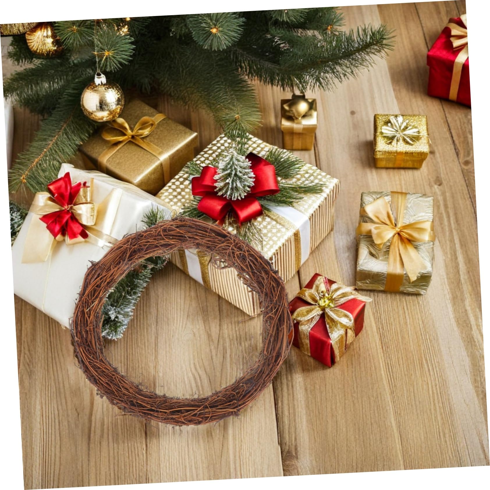 6piezas De Ratán Natural De Anillo De para Puerta De Entrada Decoración De Ratán para Manualidades Decoración De Hogar Boda Fiesta Invierno