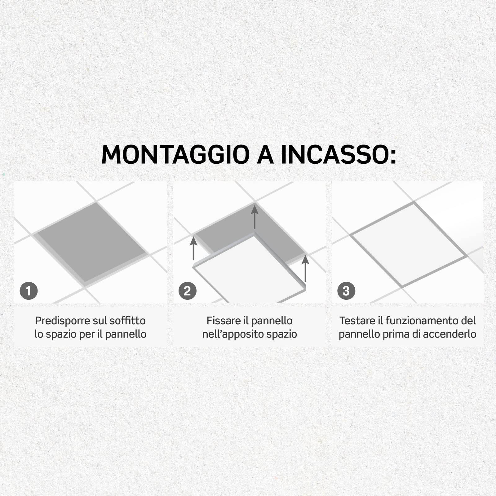 2 Pannelli LED 60x60 40W Quadrati da Incasso 4800 Lumen - Luce Fredda 6500K - Plafoniera da Ufficio 120 lm/W Alta Luminosità Lampada da Soffitto per Controsoffitti Modulari